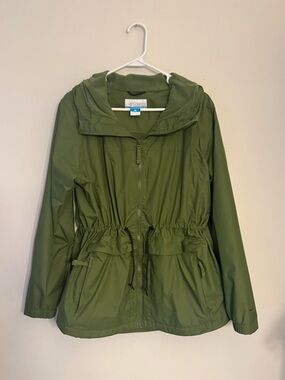 Columbia Green Sweet Creek Lined Rain Jacket with Drawstring Waist